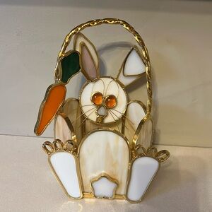 Rabbit Stained glass bunny basket